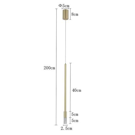 Lustre Pendente LED Nima 3000K 3W 50cm Dourado Bivolt Vidro