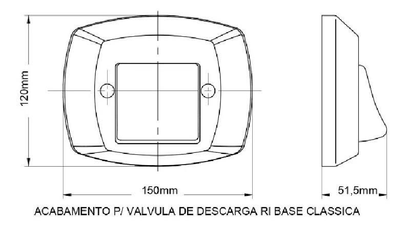 Acabamento Valvula Descarga Docol Classico Preto Abs Blukit