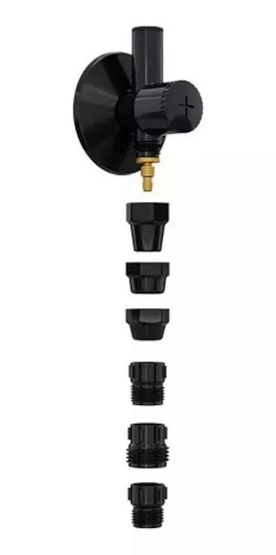 Adaptador Filtro de agua Registro + ponto de Agua ABS Preto