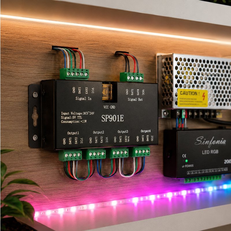 AMPLIFICADOR FITA DE LED RGB/RGBW SINFONIA 12/24V NORDECOR