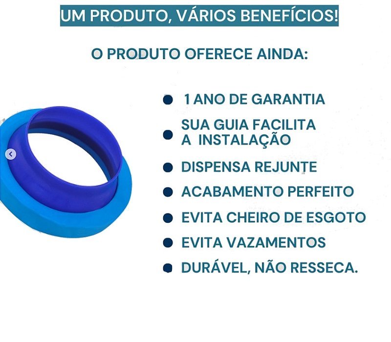 Anel Vedação com guia para vaso sanitário de qualidade roco