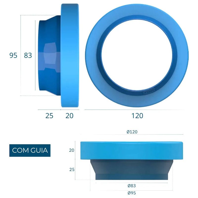 Anel Vedação com guia para vaso sanitário qualidade Blukit