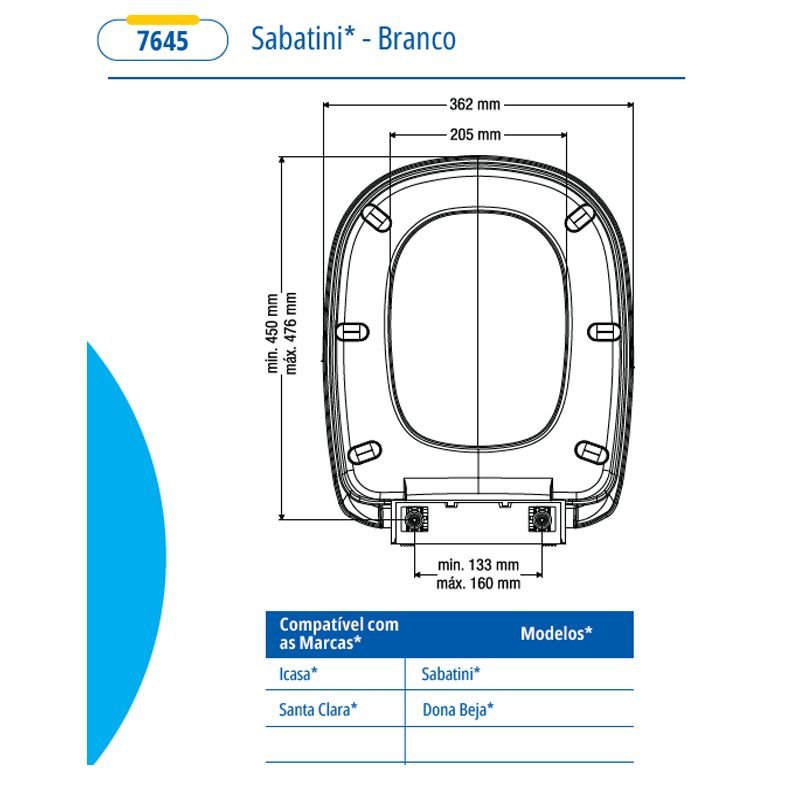 Assento Sanitario Censi Soft Close Sabatini - Branco - 7645