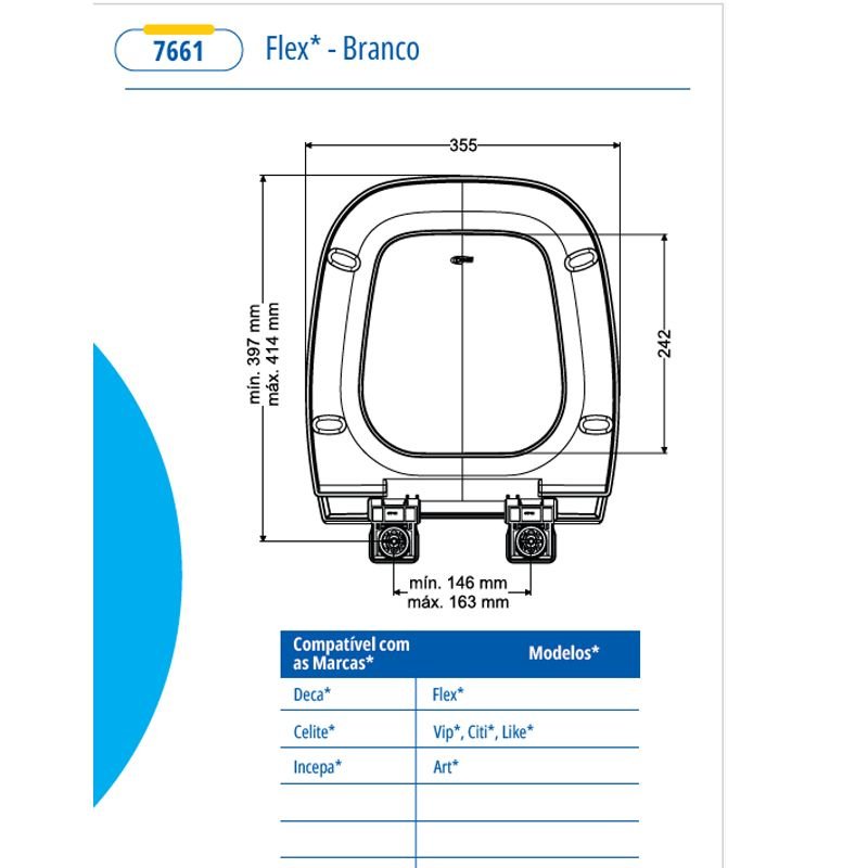 Assento Sanitário Deca modelo Flex Soft Close Branco Censi