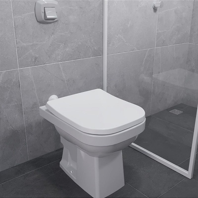 Assento Sanitario Deca modelo Quadra Soft Close Branco Censi