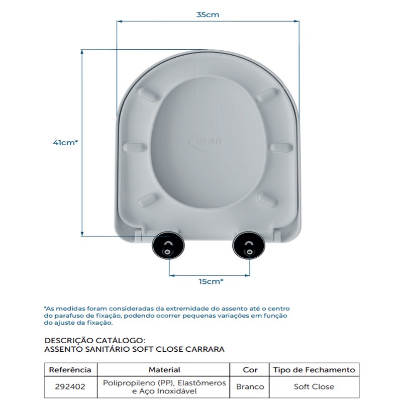ASSENTO SANITARIO TAMPA VASO SOFT CLOSE CARRARA BRANC BLUKIT