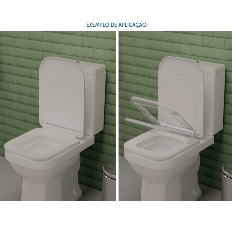 ASSENTO SANITARIO TAMPA VASO SOFT CLOSE QUADRA BRANCO BLUKIT