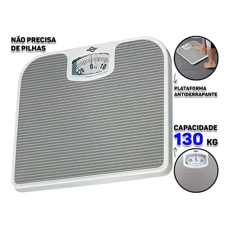 Balança Cozinha Banheiro Corporal Domestica Mecânica 130kg