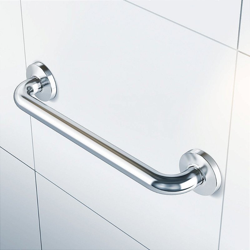 Barra Apoio Aço Inox 3,2 cm x 40 cm ate 150kg Reforçado Censi