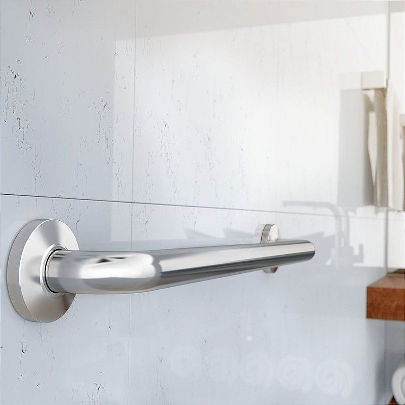 Barra Apoio Aço Inox 3,2 cm x 40 cm ate 150kg Reforçado Censi