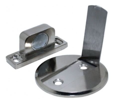 Batente De Porta Prendedor Magnetico Slim A%25E7o Cromado