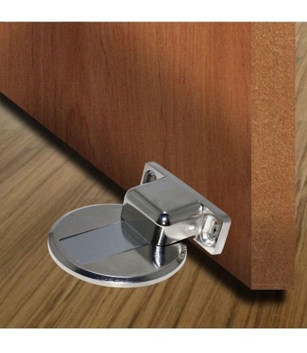 Batente De Porta Prendedor Magnetico Slim A%25E7o Cromado