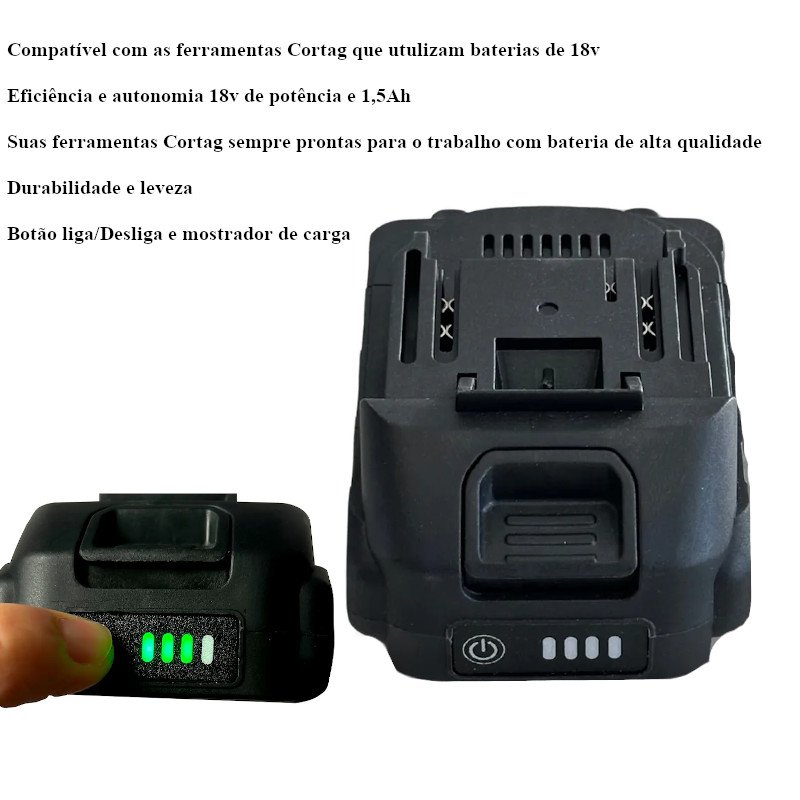 Bateria Maquina Cortag 18V 1.5Ah Íon Lítio Original MAC-100