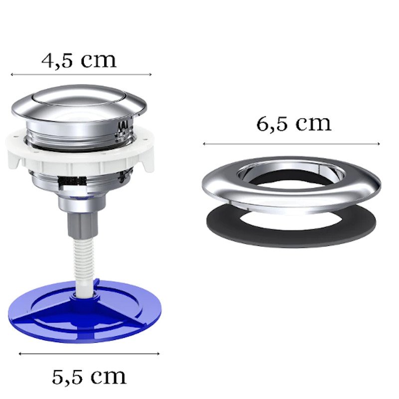 Botão Caixa acoplada acionamento superior 38mm para castelo