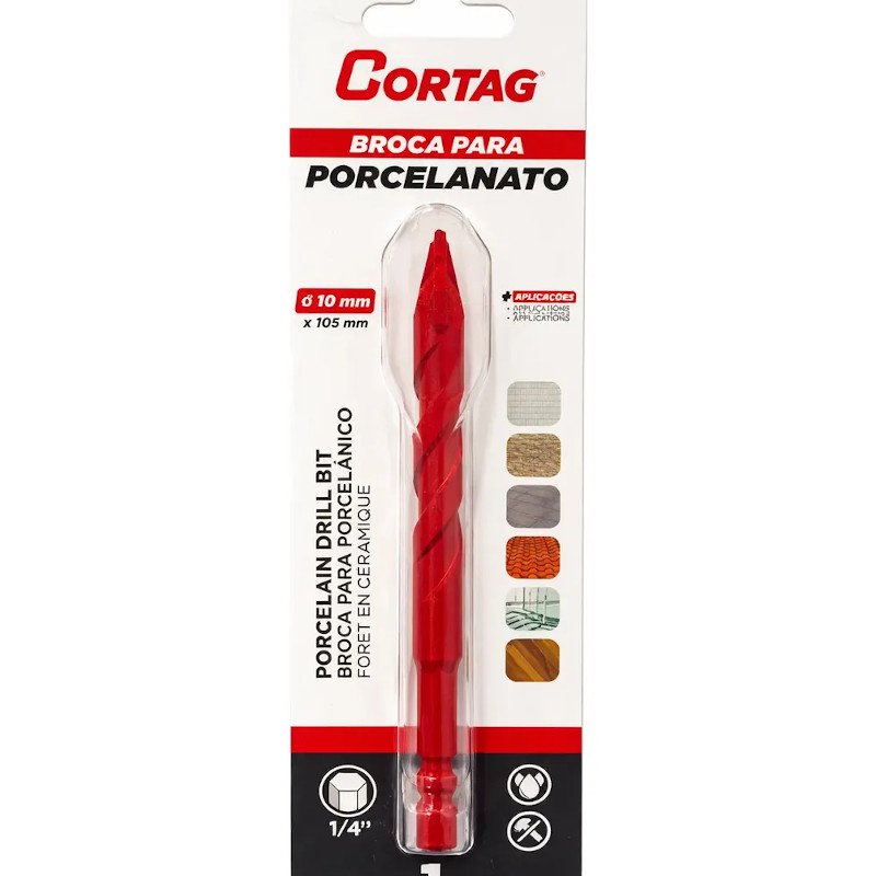 BROCA PORCELANATO MULTIUSO 10 mm X 105 MM RESISTENTE CORTAG