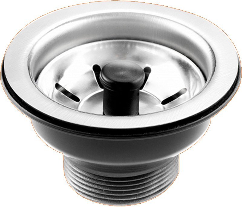 Cestinha inox para válvula pia 4.1/2 puxador preto padova