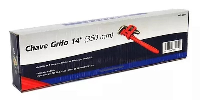 Chave Grifo para Tubos 14' pol 35cm profissional Brasfort