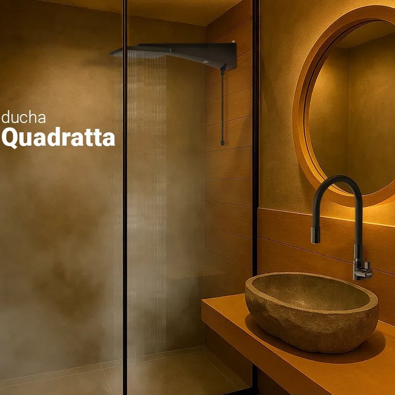 Chuveiro Ducha Eletrônica Quadratta Black 7700w Zagonel 220v