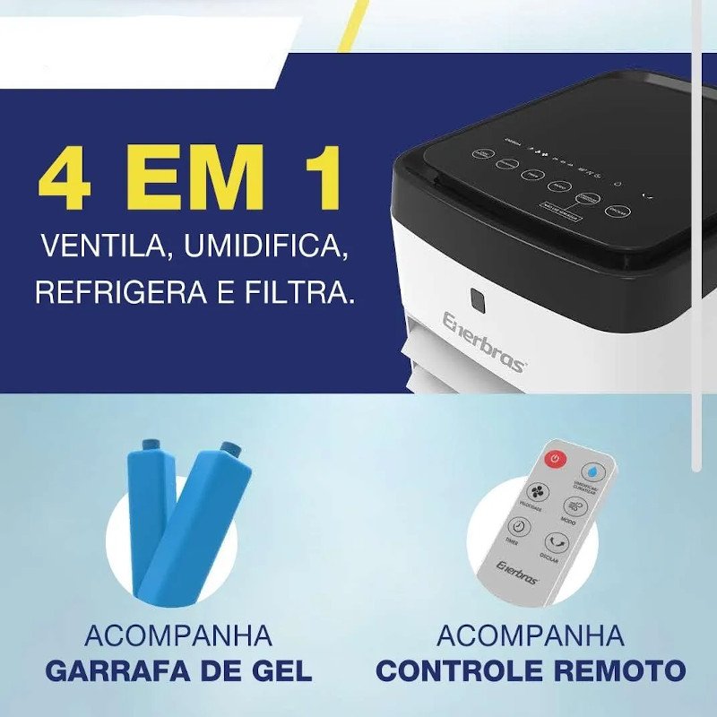 CLIMATIZADOR AR DIGITAL 4 em 1 portatil Enerbras 220v 55w BR