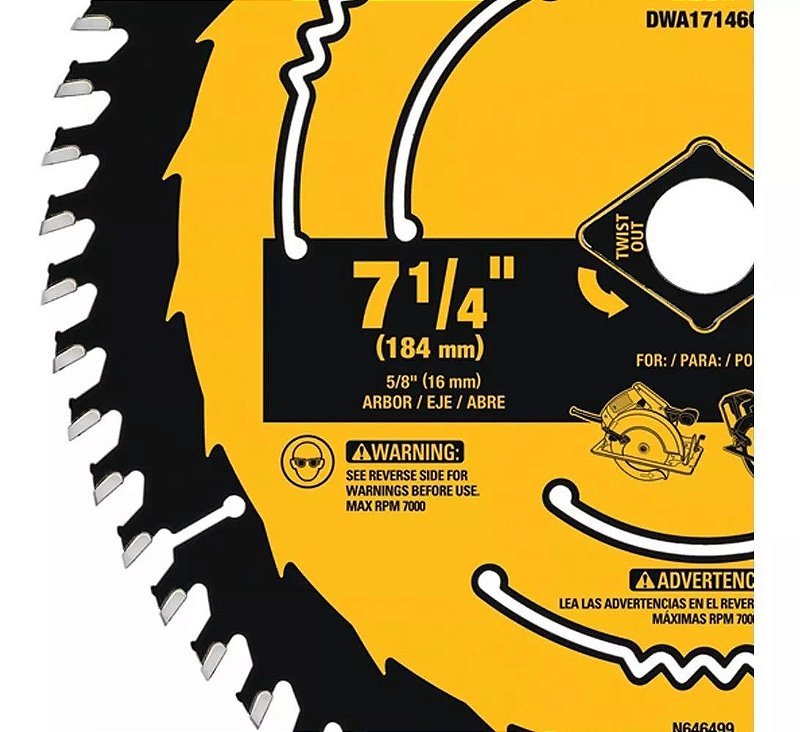 Disco Serra Circular 7 1/4 60 D Corte Fino Madeira Dewalt