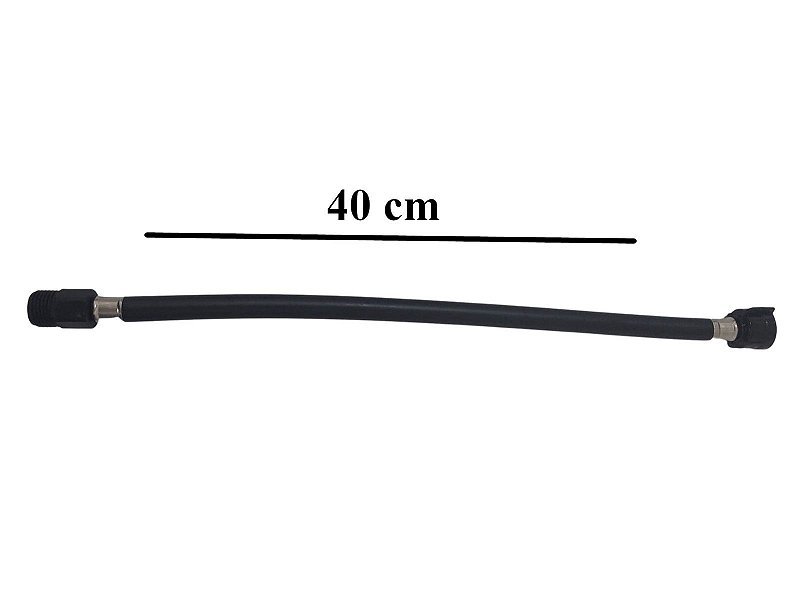 Engate Flexivel 40 cm x 1/2 PVC Preto Ultra resistente Censi