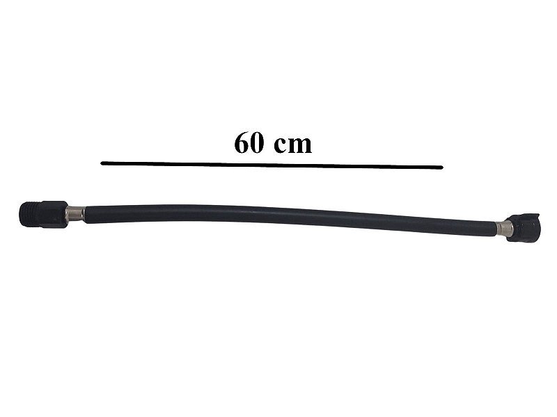 Engate Flexivel 60 cm x 1/2 PVC Preto Ultra resistente Censi