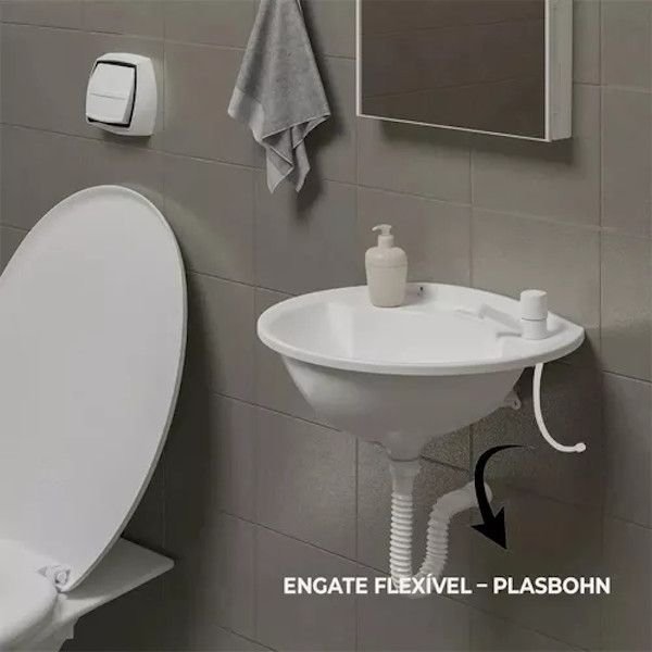 Engate Flexivel PVC Branco 1 metro 1/2 Refor%25E7ado Plasbohn