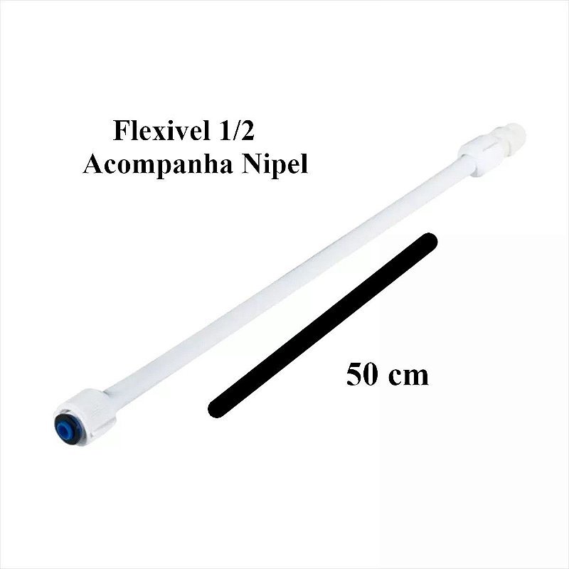 Engate Flexivel PVC Branco 50cm 1/2 Refor%25E7ado Plasbohn