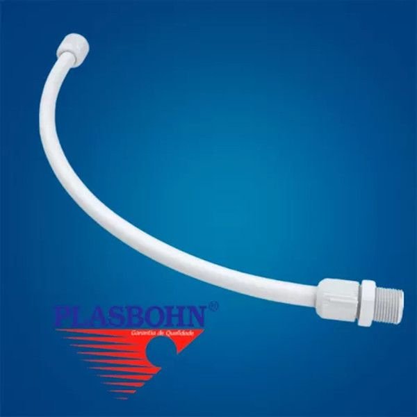 Engate Flexível PVC Branco 60cm 1/2 Reforçado Plasbohn