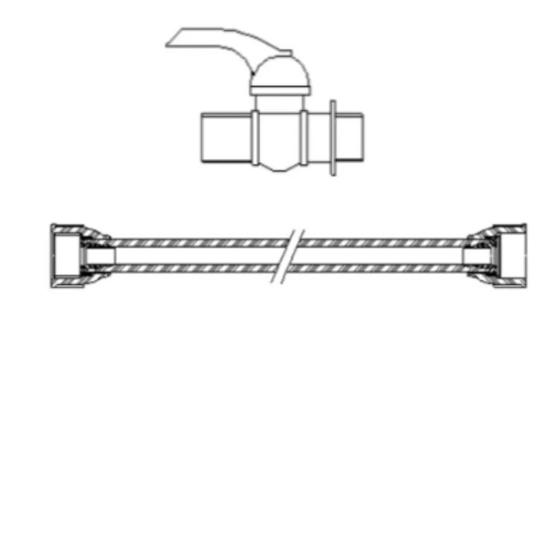 Engate Flexível PVC Branco c\ Registro 60cm 1/2 Plasbohn