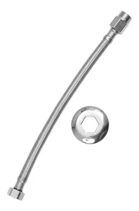 Engate Mangueira Flexivel Trançado Aço Inox 60cm quente frio flux