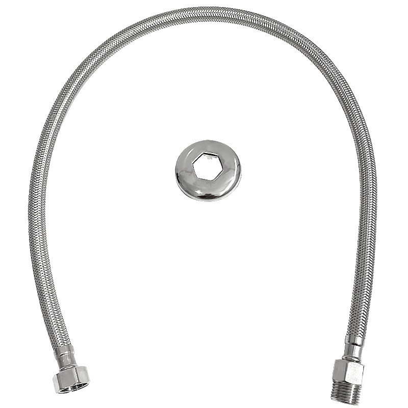 Engate Mangueira Flexível Trançado Aço Inox 80cm Quente Frio