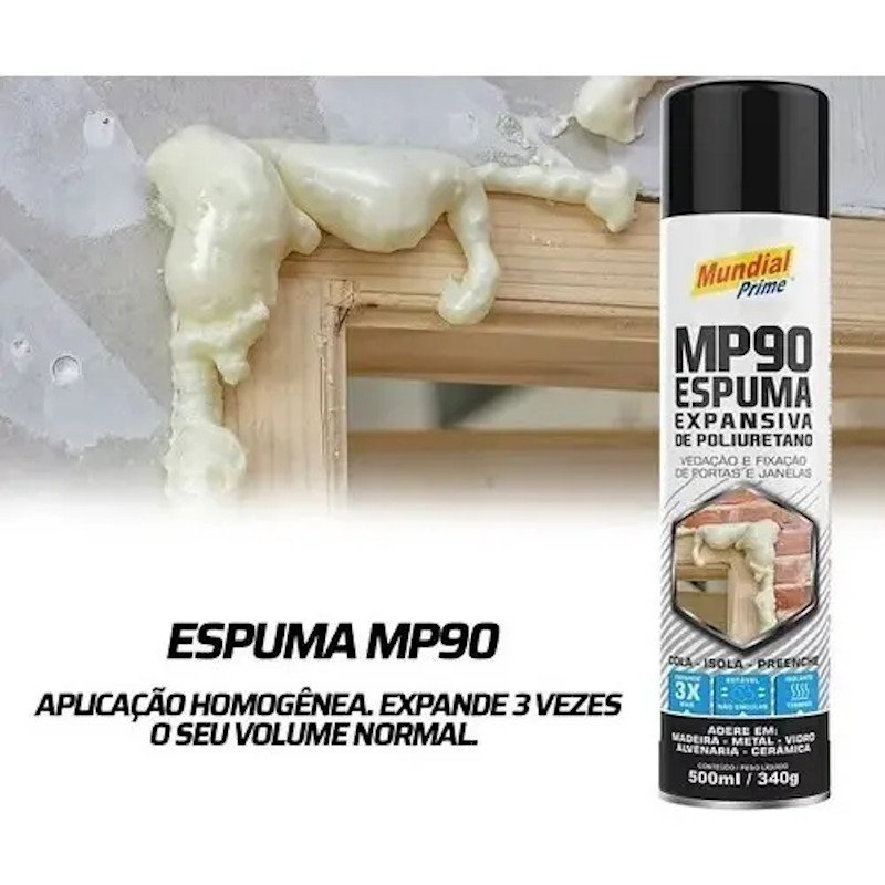 Espuma Expansiva selante POLIURETANO 500ML 320G MUNDIAL