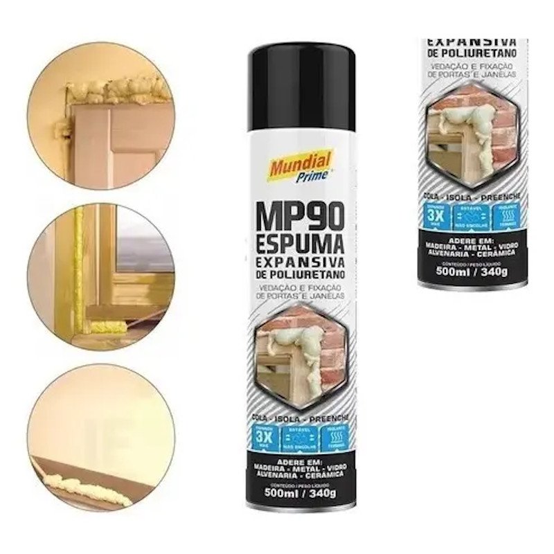 Espuma Expansiva selante POLIURETANO 500ML 320G MUNDIAL