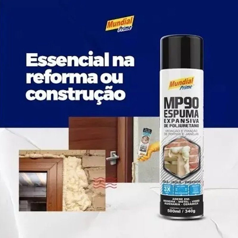 Espuma Expansiva selante POLIURETANO 500ML 320G MUNDIAL
