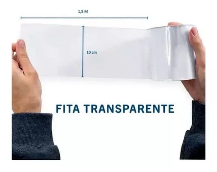 Fita Adesiva Reparadora prova D'Agua Transp 10cm x 1,50 mt