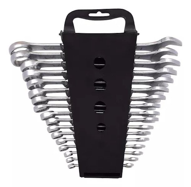 Jogo Chave Combinada Aço Carbono 6mm ao 22mm 17 pcs Brasfort