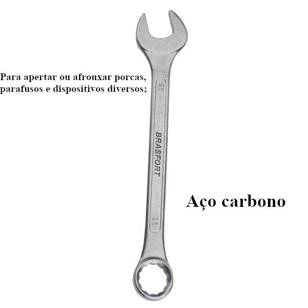 Jogo Chave Combinada Aço Carbono 6mm ao 32mm 26 pcs Brasfort