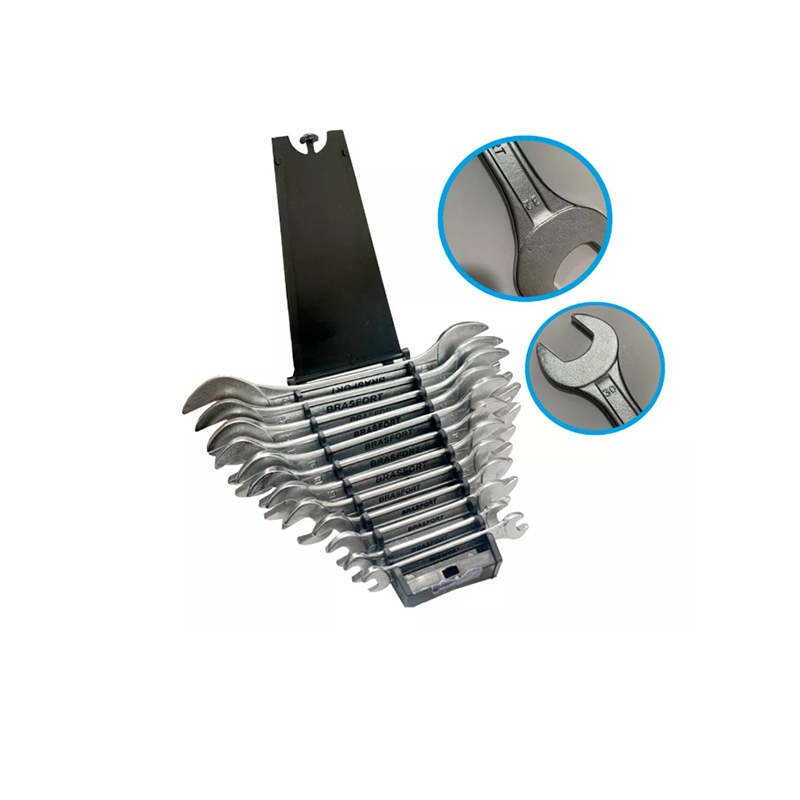 Jogo Chave d Boca Fixa 6mm A 32mm aço carbono Brasfort 12 Pc