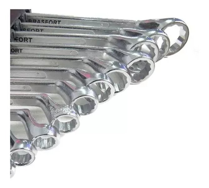 Jogo Chave Estrela Aço Carbono 6mm ao 32mm 12 pcs Brasfort