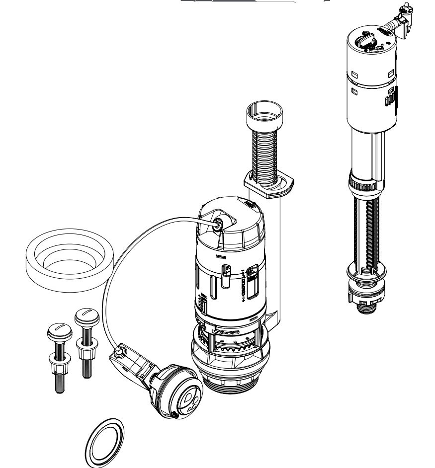 Kit Caixa Acoplada Reparo Completo Master Dual Flush Censi