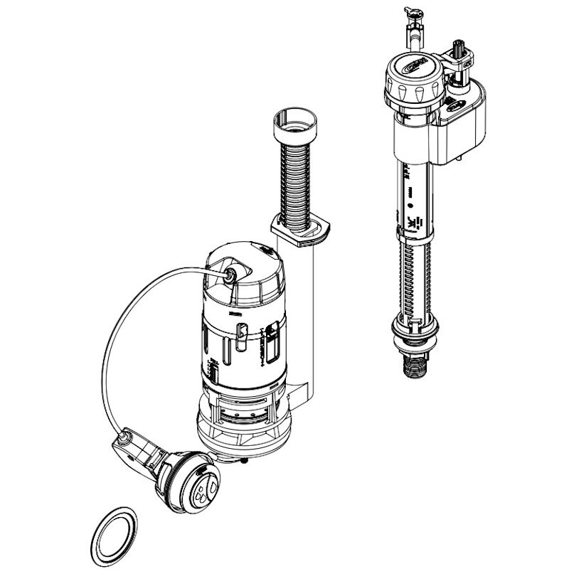 Kit Caixa Acoplada Reparo Completo Monobloco Dual Flush