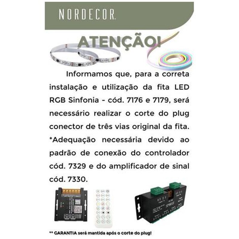 KIT CONTROLADOR RGB SINFONIA 12/24V FITA DE LED NORDECOR