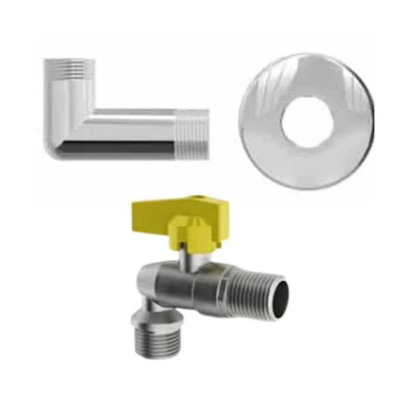 Kit Instalação Aquecedor Gas Flex Aço Inox Completo Censi