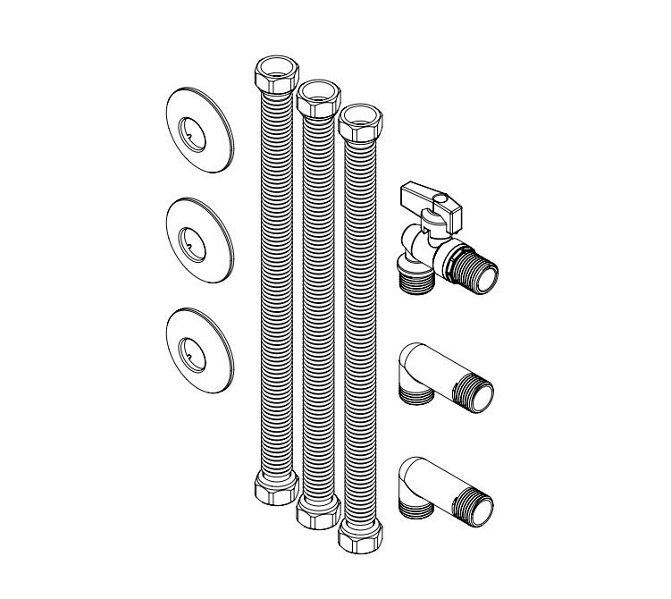 Kit Instalação Aquecedor Gas Flex Aço Inox Completo Censi