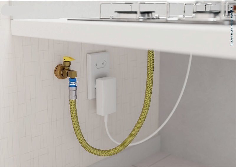 kit instalação gás Flexível 1,20 mt Cooktop Fogão completo