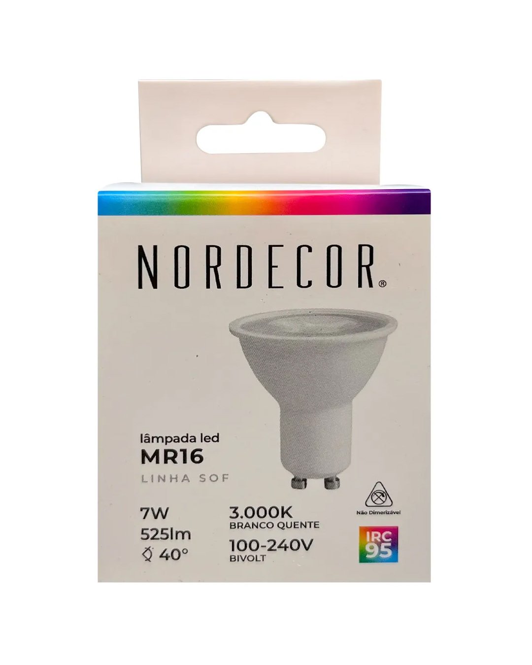 Lâmpada De Led Sof Dicroica 7w 3000k 40° Irc 95 Nordecor