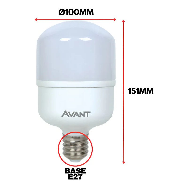 Lâmpada LED 50W Alta Potência Soquete E27 6500k avant