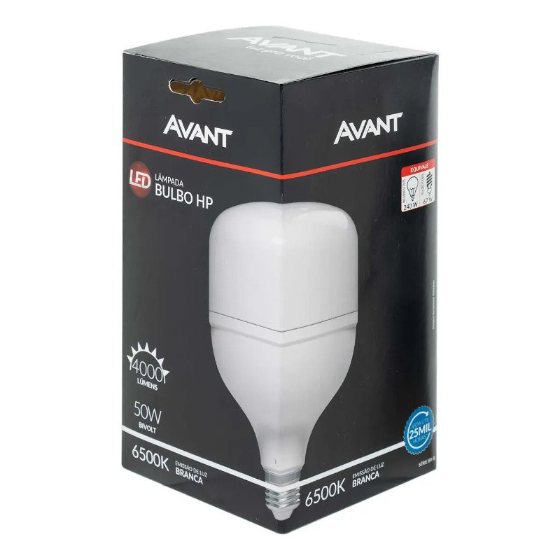Lâmpada LED 50W Alta Potência Soquete E27 6500k avant