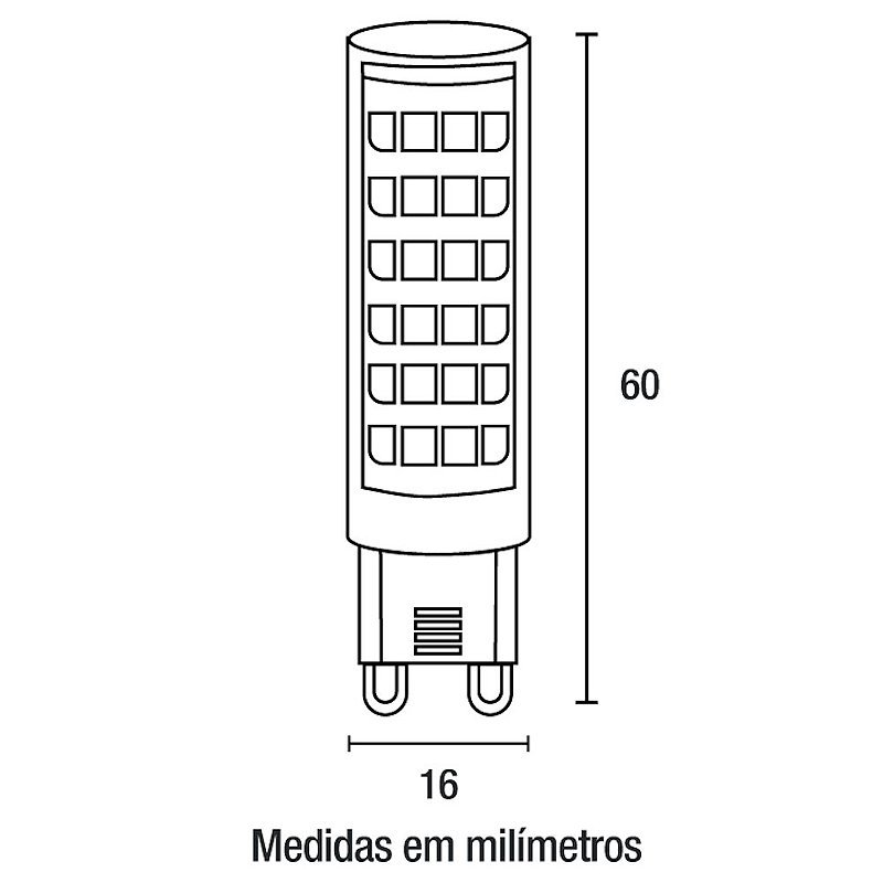 Lâmpada LED G9 halopin 4W 220V 2.400K Lustres e arandelas
